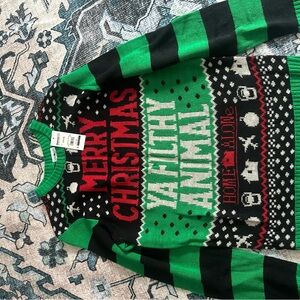 Green and Black Christmas Sweater